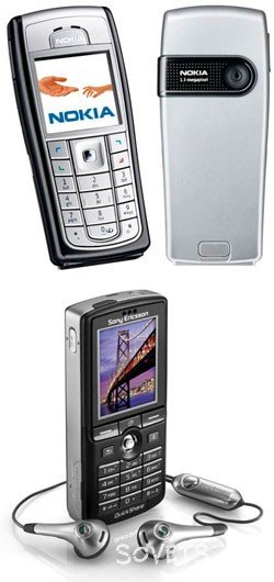 Мобильные (сотовые) телефоны Nokia 6230i и Sony Ericsson K750i - типичные представители бизнес-класса
